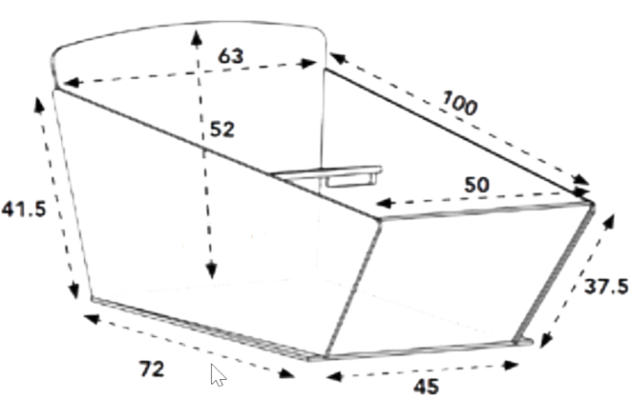 Abmessungen Bakfiets.nl Cargo Box lang Holzversion 148 Liter