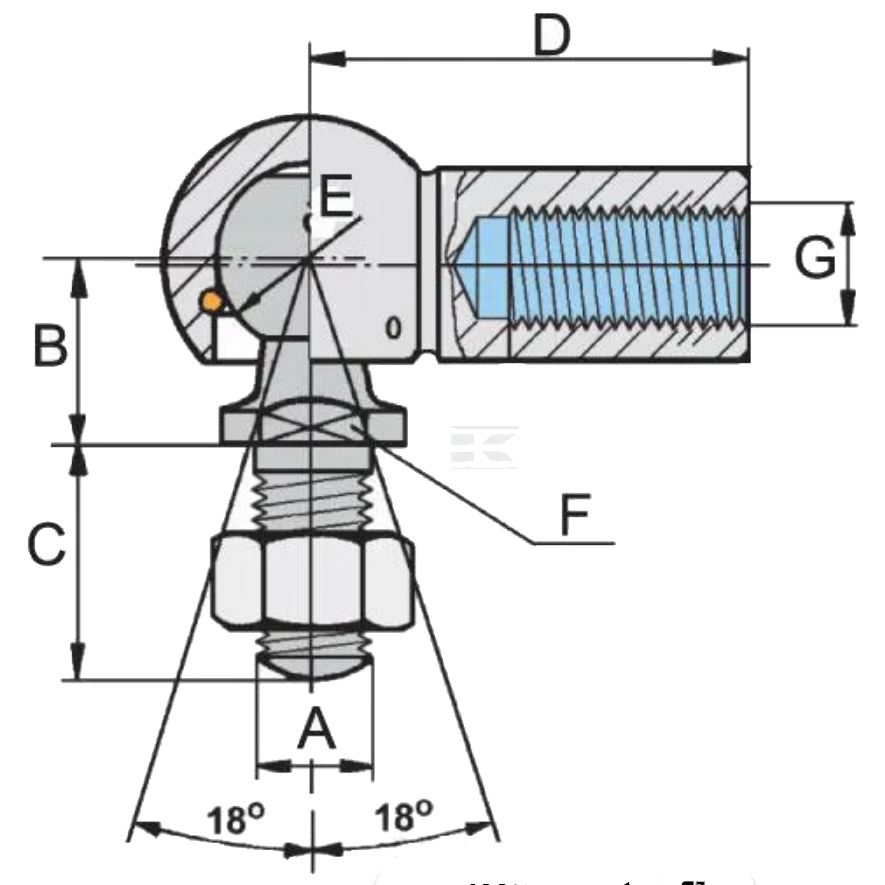 BAKFIETS.NL Kugelgelenklager lang  M8 x D: 45 mm